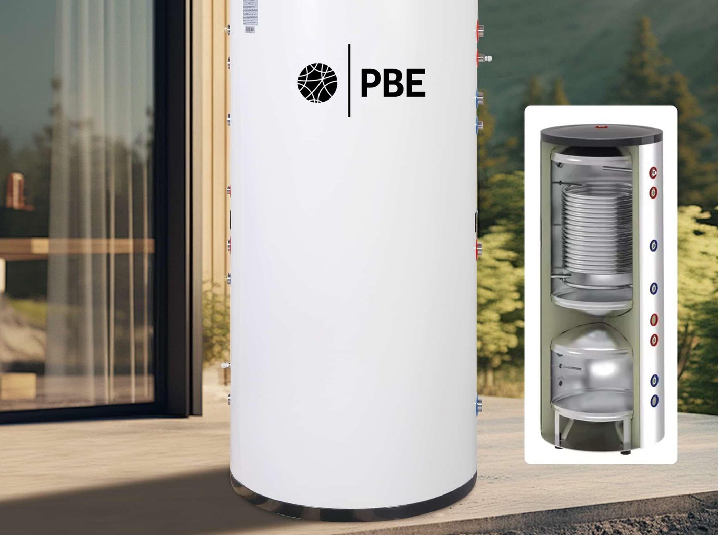 PBE buffer and hot water storage tanks